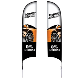 13' Razor Sail Sign Kit Double-Sided with Spike Base