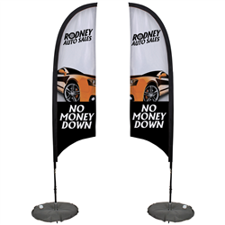 7' Razor Sail Sign Kit Double-Sided with Scissor Base