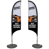 9' Razor Sail Sign Kit Double-Sided with Scissor Base