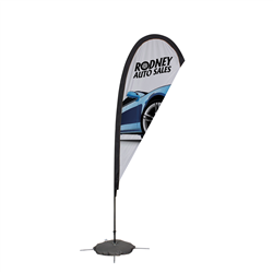 8' Tear Drop Sail Sign Kit 1-Sided with Scissor Base