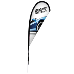 8' Tear Drop Sail Sign Kit Single-Sided with Spike Base